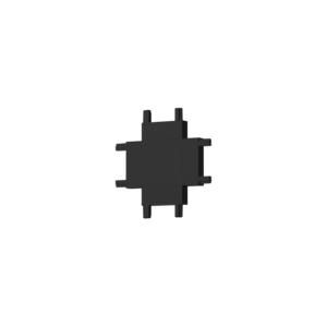 Коннектор Х-образный горизонтальный для накладного и встраиваемого монтажа для магнитной системы Galakti 46x46x6 мм черный